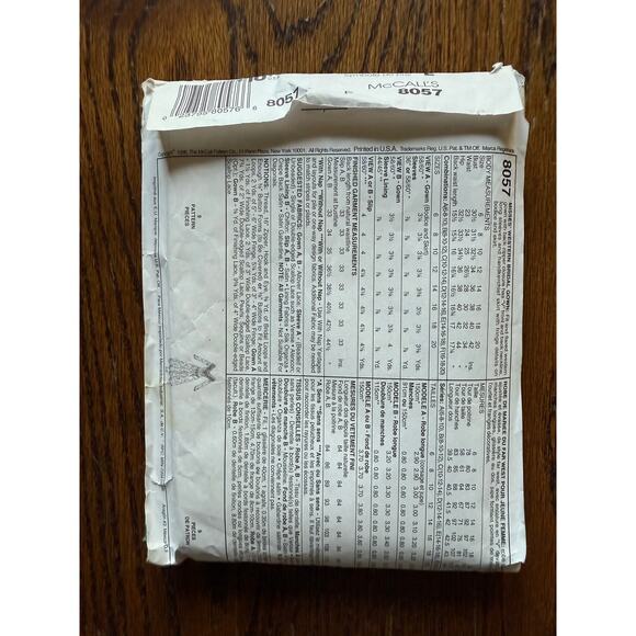 UC FF Vintage McCalls 8057 Alicyn Wedding Dress Western Cowgirl Sewing Pattern - Picture 5 of 7